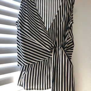 Striped wrap top